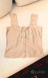 🧸Top Coquette Cottagecore Susy Mix Beige Tg S/M
