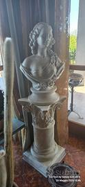 Splendido Busto di Dama in Marmo con Colonna