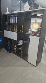 Mobile libreria divisorio bifacciale con ante 