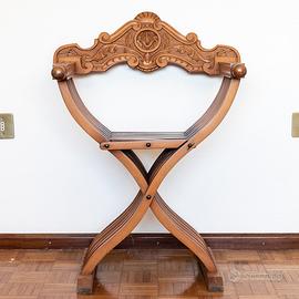 Sedia pieghevole Savonarola in legno