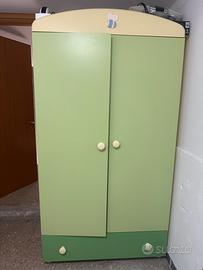 Armadio e fasciatoio Mibb giallo e verde pastello