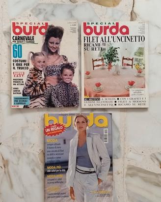 Lotto 3 pz rivista Burda completi di cartamodelli