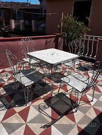 Tavolo+4 sedie ferro battuto giardino e terrazzo