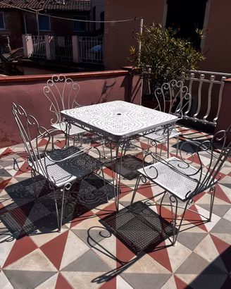 Tavolo+4 sedie ferro battuto giardino e terrazzo