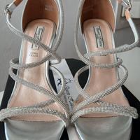 Sandali cerimonia argento strass