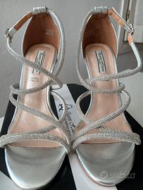 Sandali cerimonia argento strass