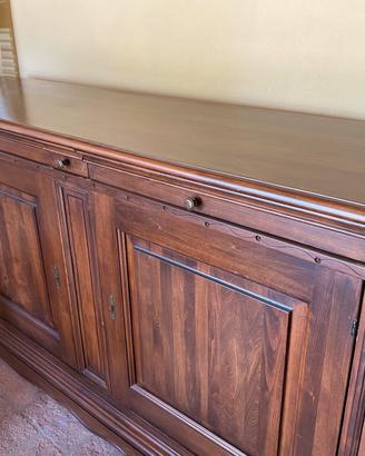 Credenza in legno finitura noce arte povera