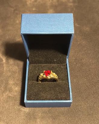 Anello in oro 9k con rodolite lampone