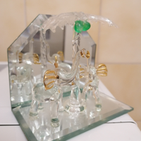 Specchio con elefanti e palma