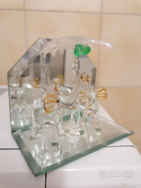 Specchio con elefanti e palma