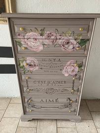 Cassettiera settimino shabby