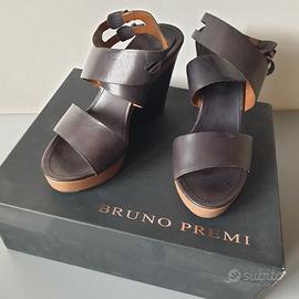 Sandali in pelle con zeppa Bruno Premi