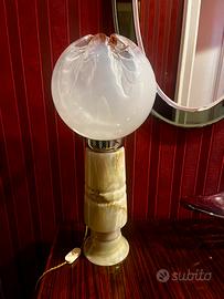 Lampada da tavolo onice vetro Mazzega Murano