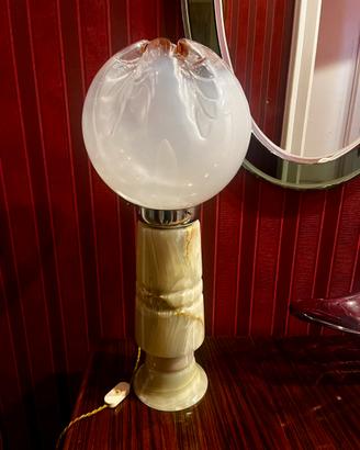 Lampada da tavolo onice vetro Mazzega Murano