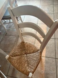 6 Sedie in legno bianco