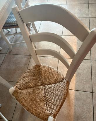 6 Sedie in legno bianco