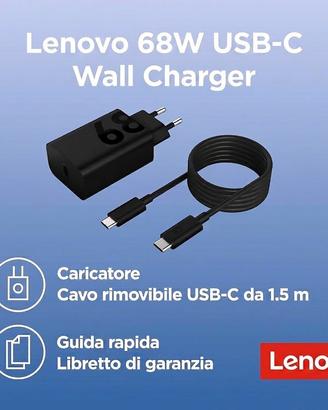 Lenovo 68W USB-C Caricabatterie Ricarica Rapida