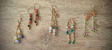 5 paia orecchini artigianali 