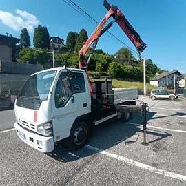 Isuzu nqr 75/190 con gru e ribaltabile