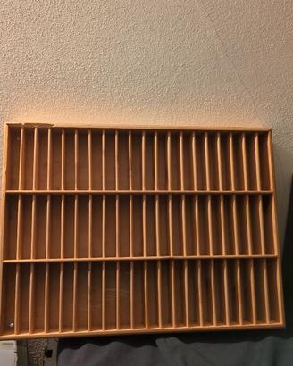 Bacheca Porta Musicassette Vintage in Legno 45 p