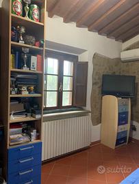 Camera con armadio a ponte scrivania e mobile con