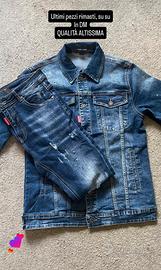 Completo dsquared blu in jeans nuovo