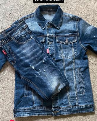 Completo dsquared blu in jeans nuovo