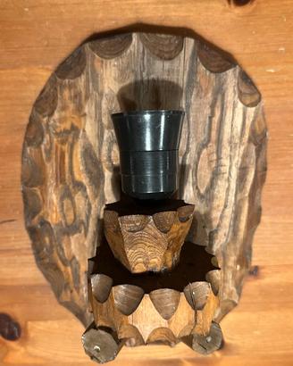 Applique legno massello stile baita portalampa E27