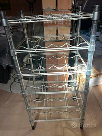 Porta bottiglie 24 moderno grigio argento