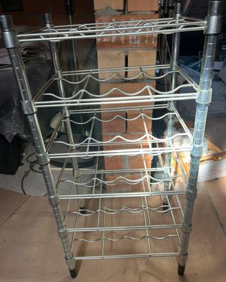 Porta bottiglie 24 moderno grigio argento