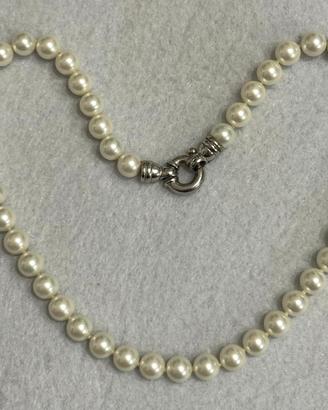 Collana di perle e argento 925