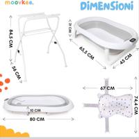 Vasca pieghevole Bagnetto con termometro, supporto