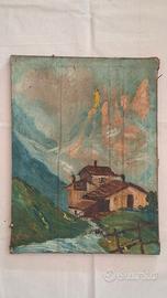 QUADRO ANTICO OLIO SU TELA , FINE '800 PRIMI '900.