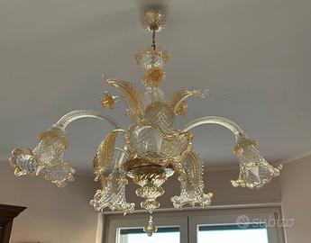 Lampadario e Abat-jour in vetro di Murano