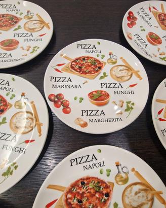 Set 8 Piatti Pizza Porcellana "Home, Made in Italy