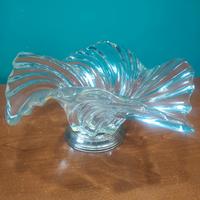 Portafrutta in vetro con base in argento