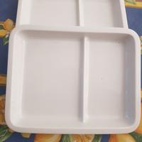 Coppia piatti porcellana bianca a scomparti