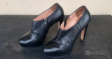 Stivaletti platform con tacco Anna F in vera pelle