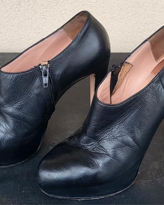 Stivaletti platform con tacco Anna F in vera pelle