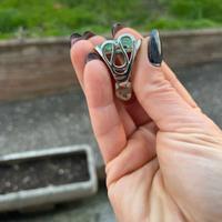 Anello  con giada avventurina