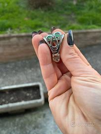 Anello  con giada avventurina