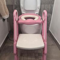 Riduttore wc per bimba rosa imbottito