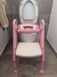 Riduttore wc per bimba rosa imbottito