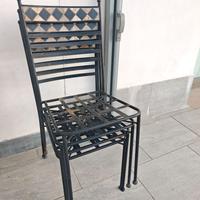 tavolo mosaico con sedie in ferro