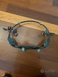 Cestino portavaso ferro battuto vintage