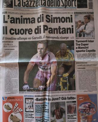 GAZZETTA DELLO SPORT DUELLO SIMONI / PANTANI