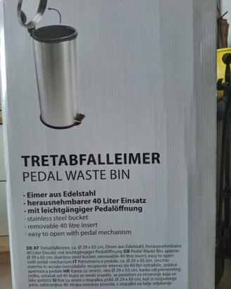 Pattumiera a pedale acciaio inox 40 litri