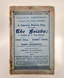 THE GEISHA - S. Jones. Libretto d'opera in inglese