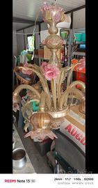 Lampadario vetro di Murano con etichetta .