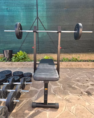 HOME GYM COMPLETA CORENGTH – PANCA + 86 KG PESI
